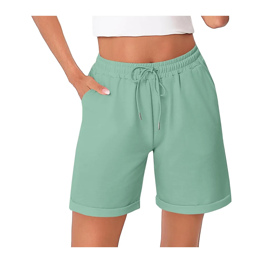 Bermuda Short Sport avec Poches pour Jogging Running Fitness d’Été Doux et — Vert