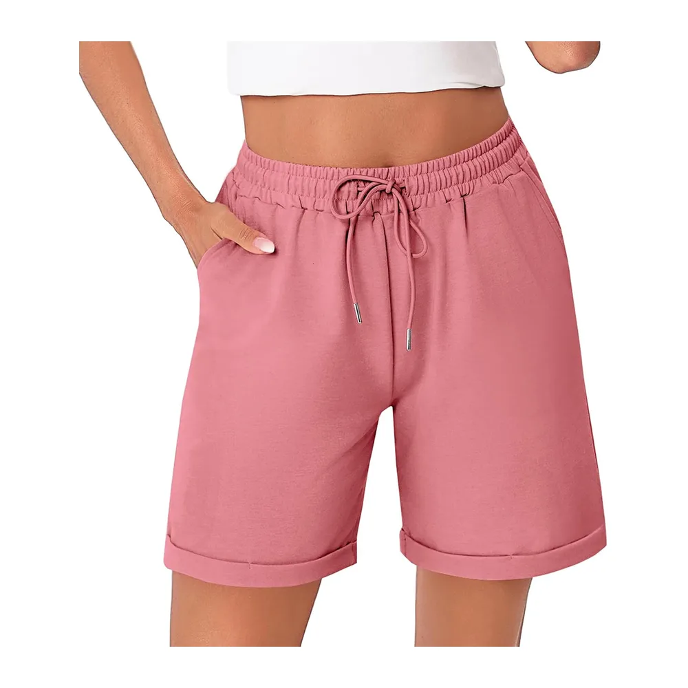 Bermuda Short Sport avec Poches pour Jogging Running Fitness d’Été Doux et — Rouge