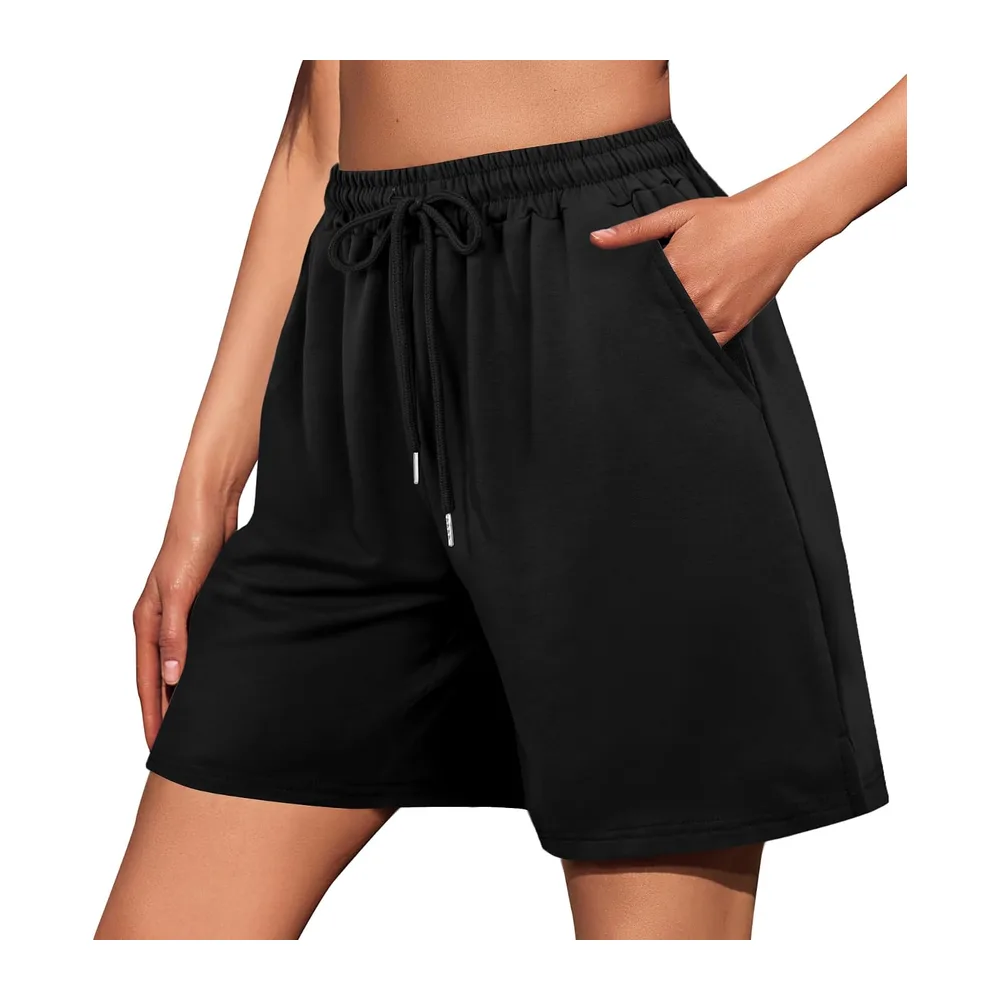Summer Sports Shorts High Waist Jogging Shorts with Pocket Casual Beach — Bermuda - Noir