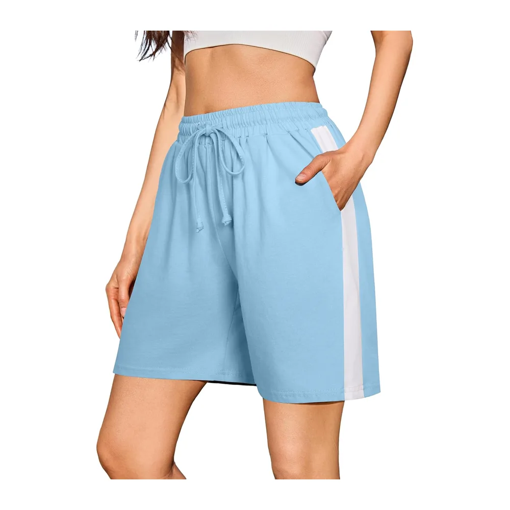 Short de Sport Été Bermuda Coton Doux avec Poches — Ciel Bleu