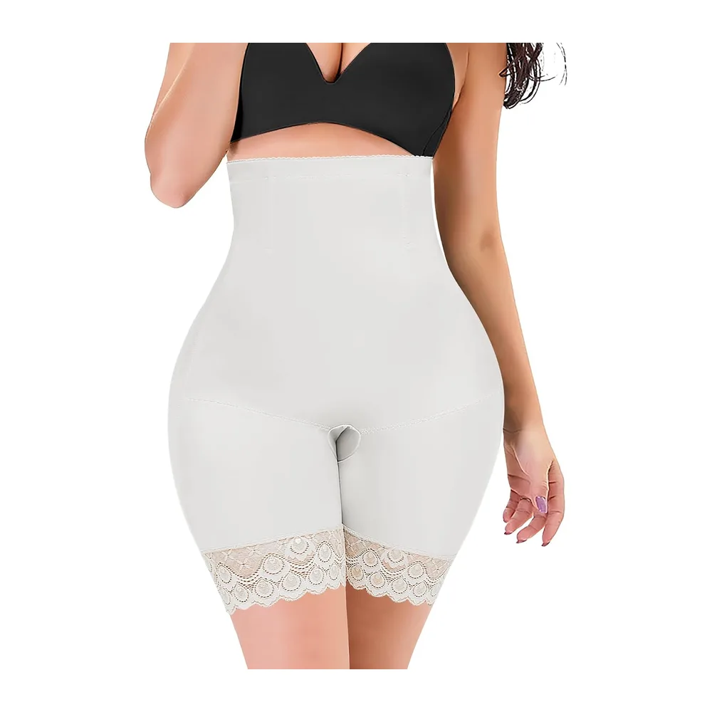 Panties Flat Stomach Invisible Shorts High Waist Slimming Panties Shapewear Panty — Blanc