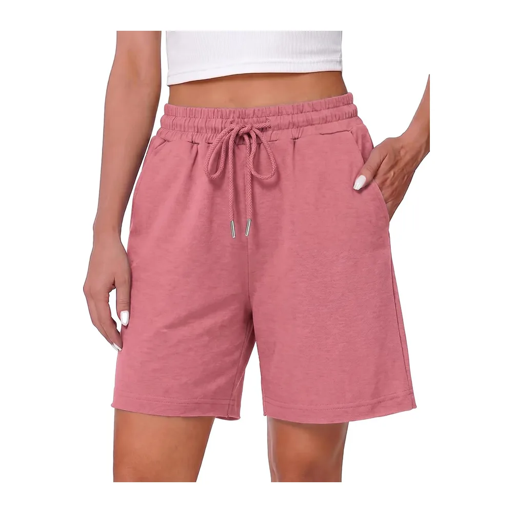 Short Sport Pantalon de Jogging Court Short de Course Décontracté d’Été avec Poches — Rose