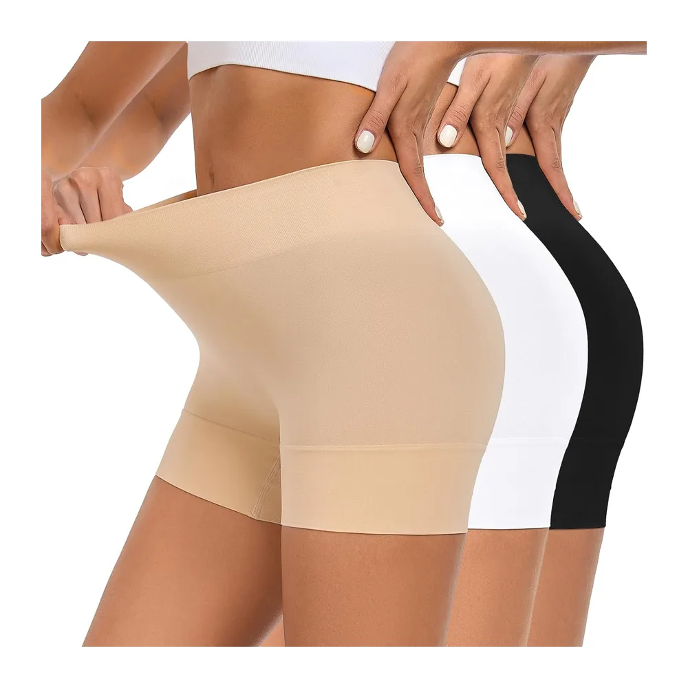 Anti Friction Cycling Shorts Under Skirt Summer Dress — Noir+beige+blanc