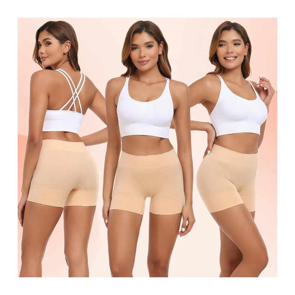 Anti Friction Cycling Shorts Under Skirt Summer Dress — Noir+beige+blanc