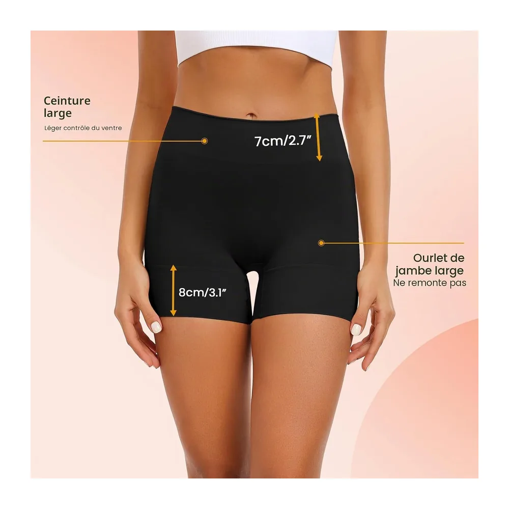 Anti Friction Cycling Shorts Under Skirt Summer Dress — Noir+beige+blanc
