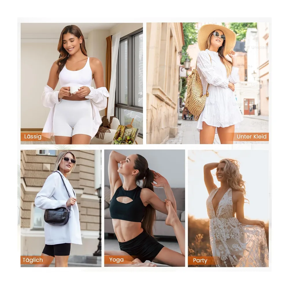 Anti Friction Cycling Shorts Under Skirt Summer Dress — Noir+beige+blanc