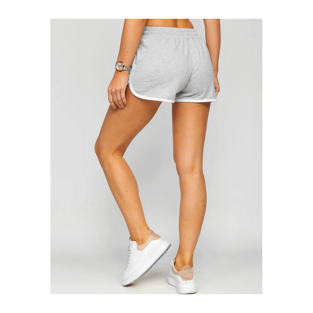 Sport Yoga Fitness Coton Shorts Gym Running Bodybuilding Shorts mi — Gris