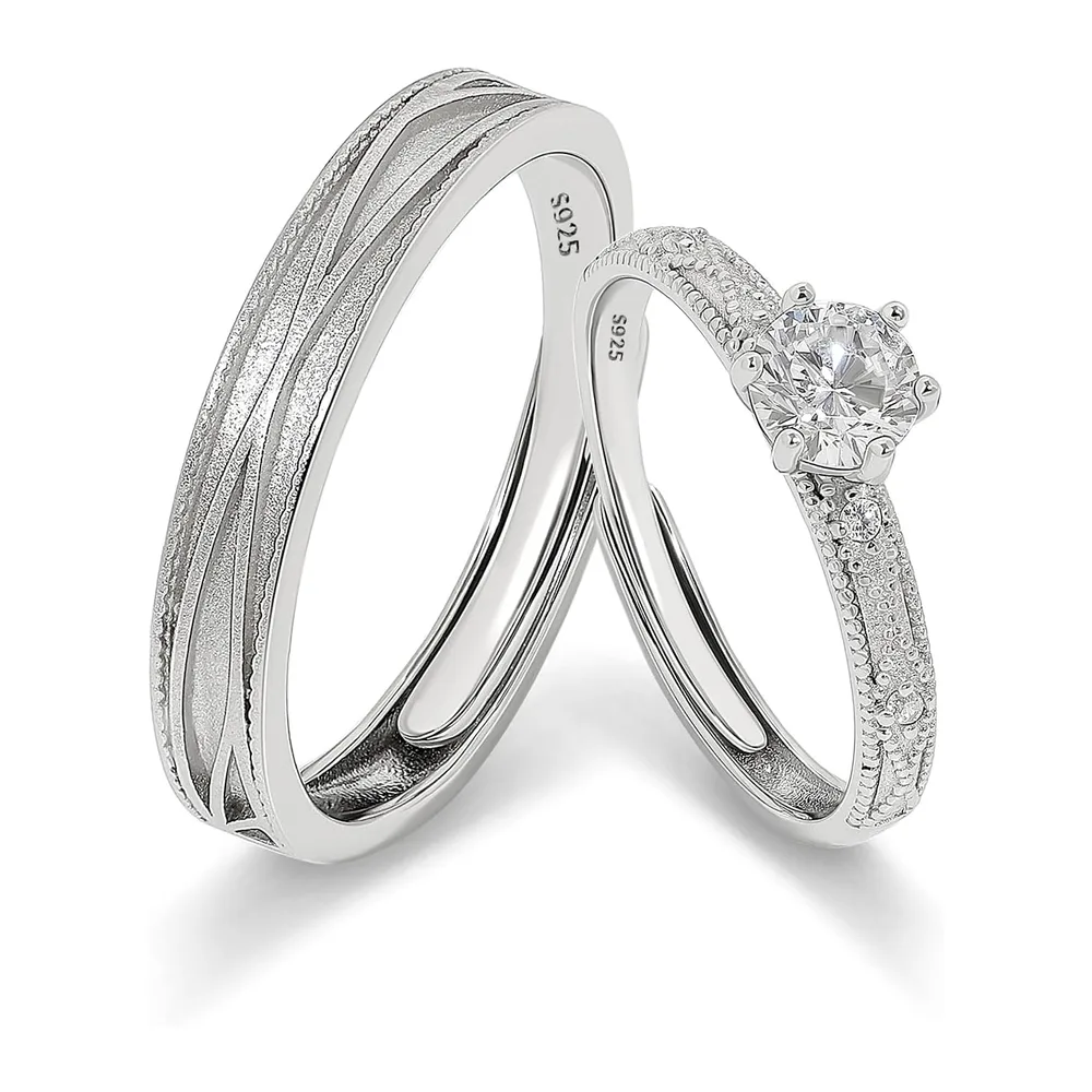 Engagement Rings for Wedding Bands Matching Couple Rings Set Promise Rings Valentines's