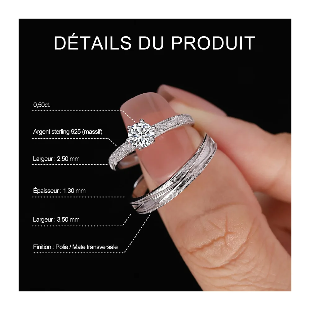 Engagement Rings for Wedding Bands Matching Couple Rings Set Promise Rings Valentines's