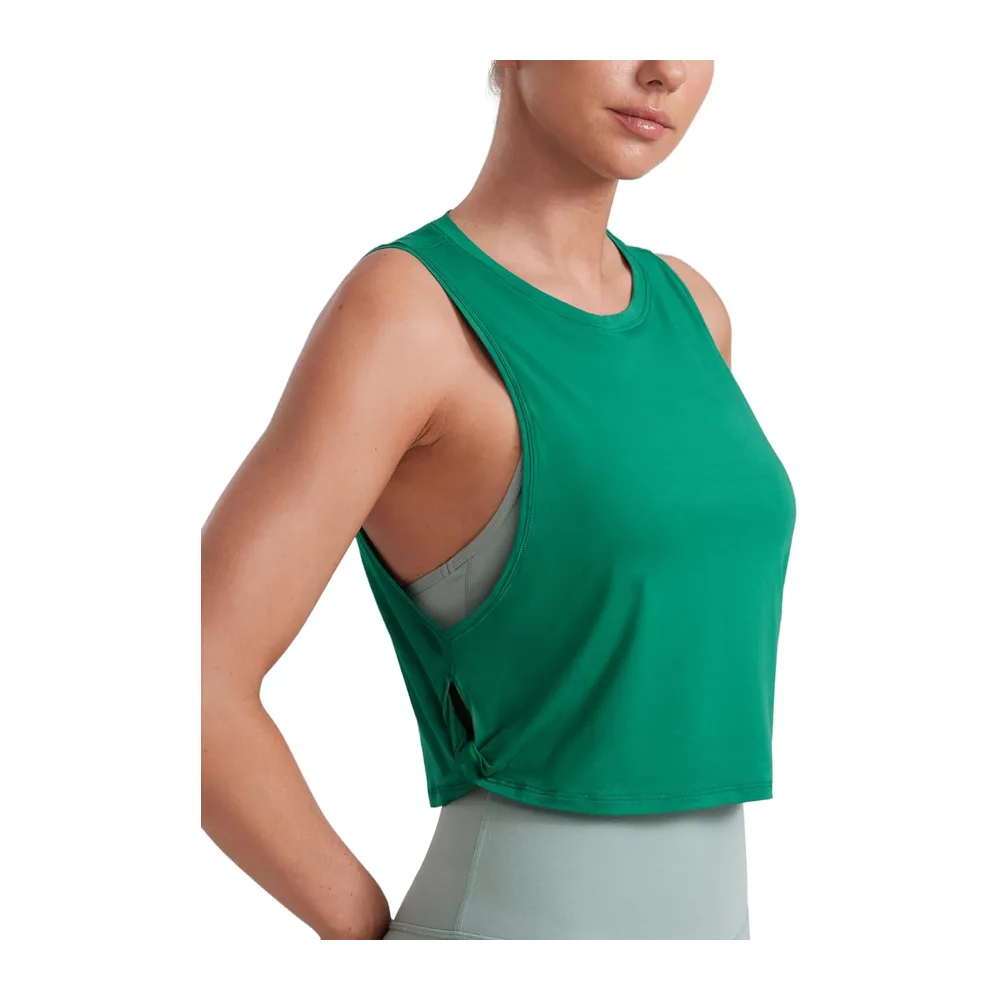 Coton Pima Débardeur Épaules Larges — Cascadia Vert