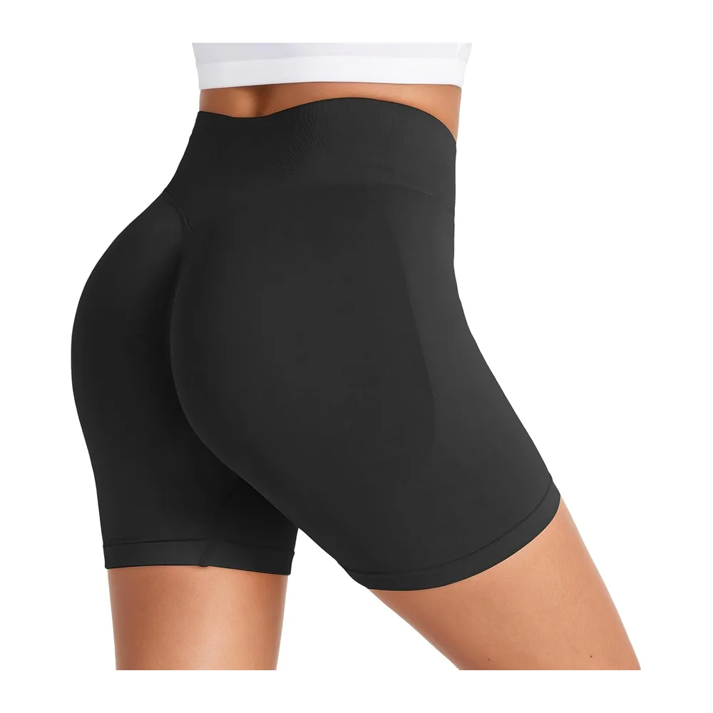 Sports Shorts Push Up Scrunch Butt Leggings Short High Waist Opaque Shorts — Noir Profond
