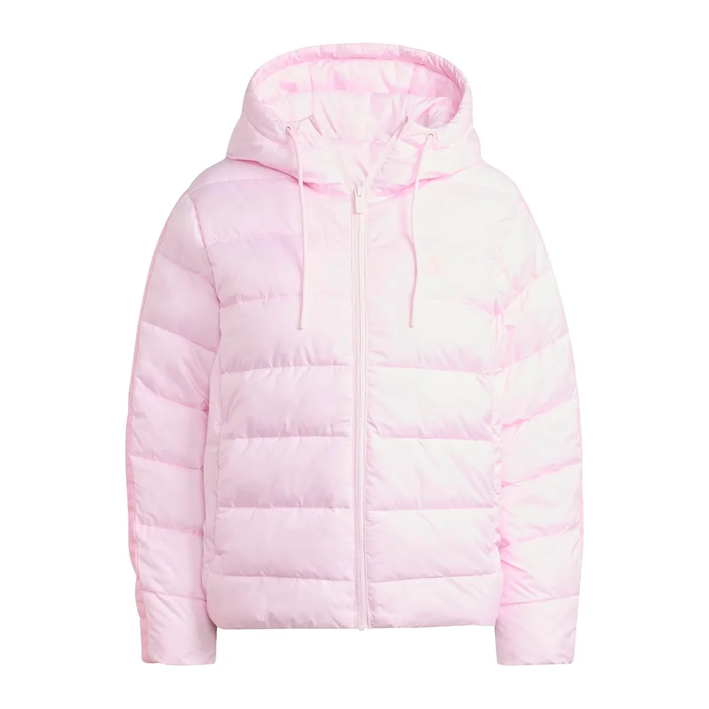 Essentials Climawarm 3 Stripes Synthetic Down Hooded Jackets Veste — Clear pink