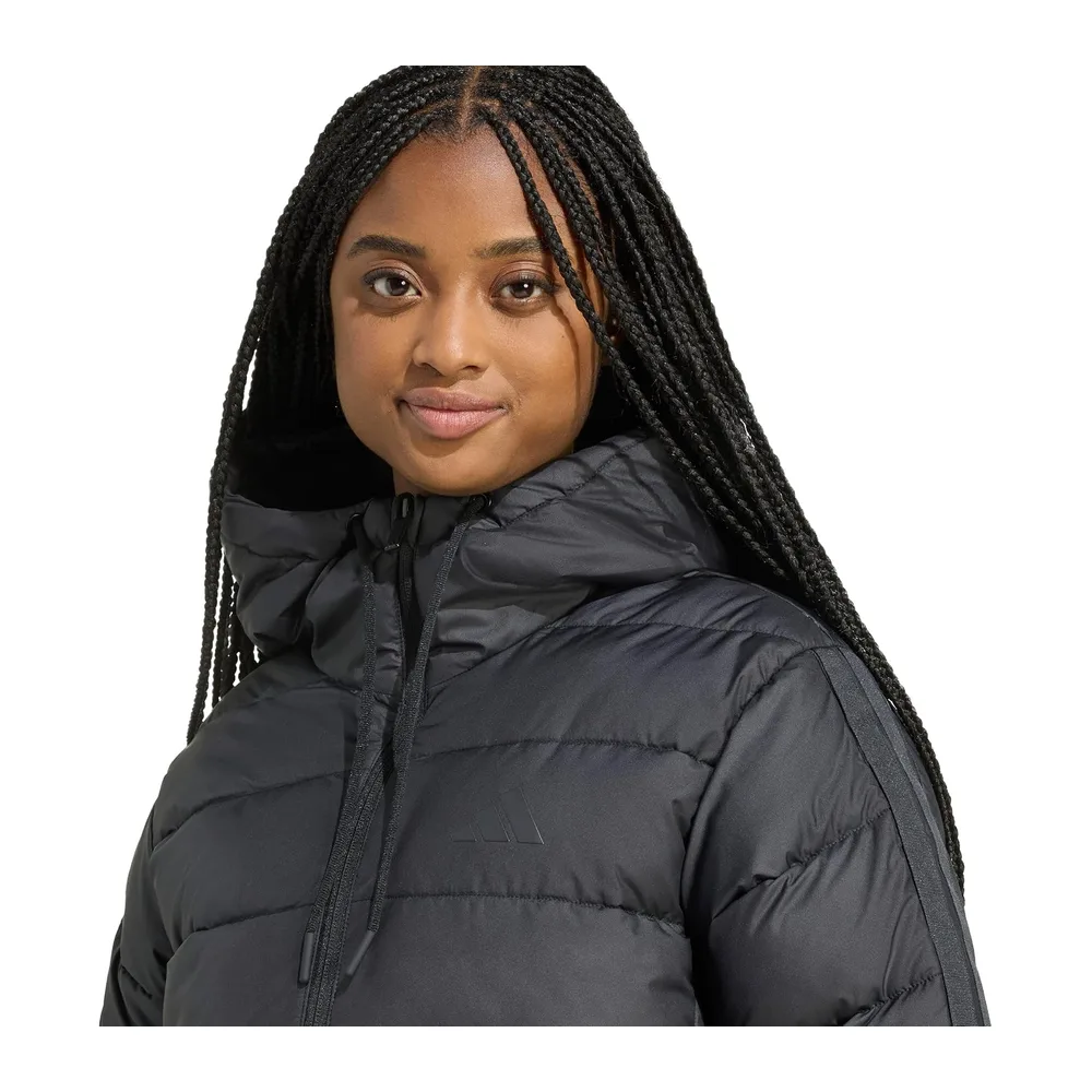 Essentials Climawarm 3 Stripes Synthetic Down Hooded Jackets Veste — Noir