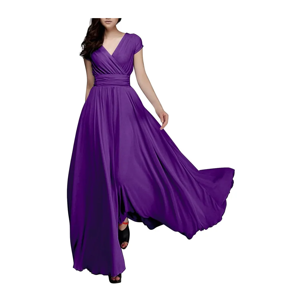 Short Sleeve V Neck Concert Dress — Pp1.