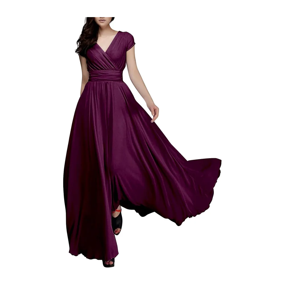 Short Sleeve V Neck Concert Dress — Rd2.