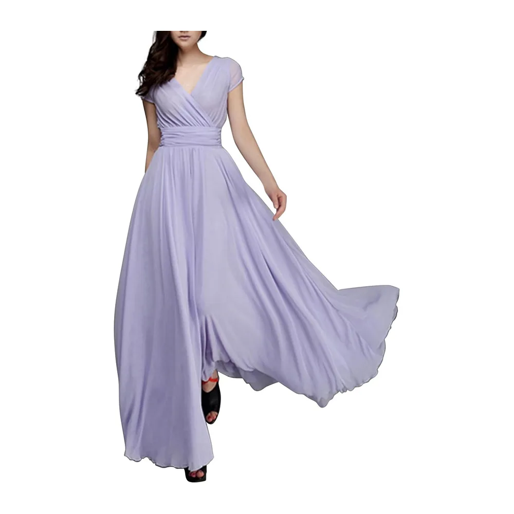 Short Sleeve V Neck Concert Dress — Pp2.