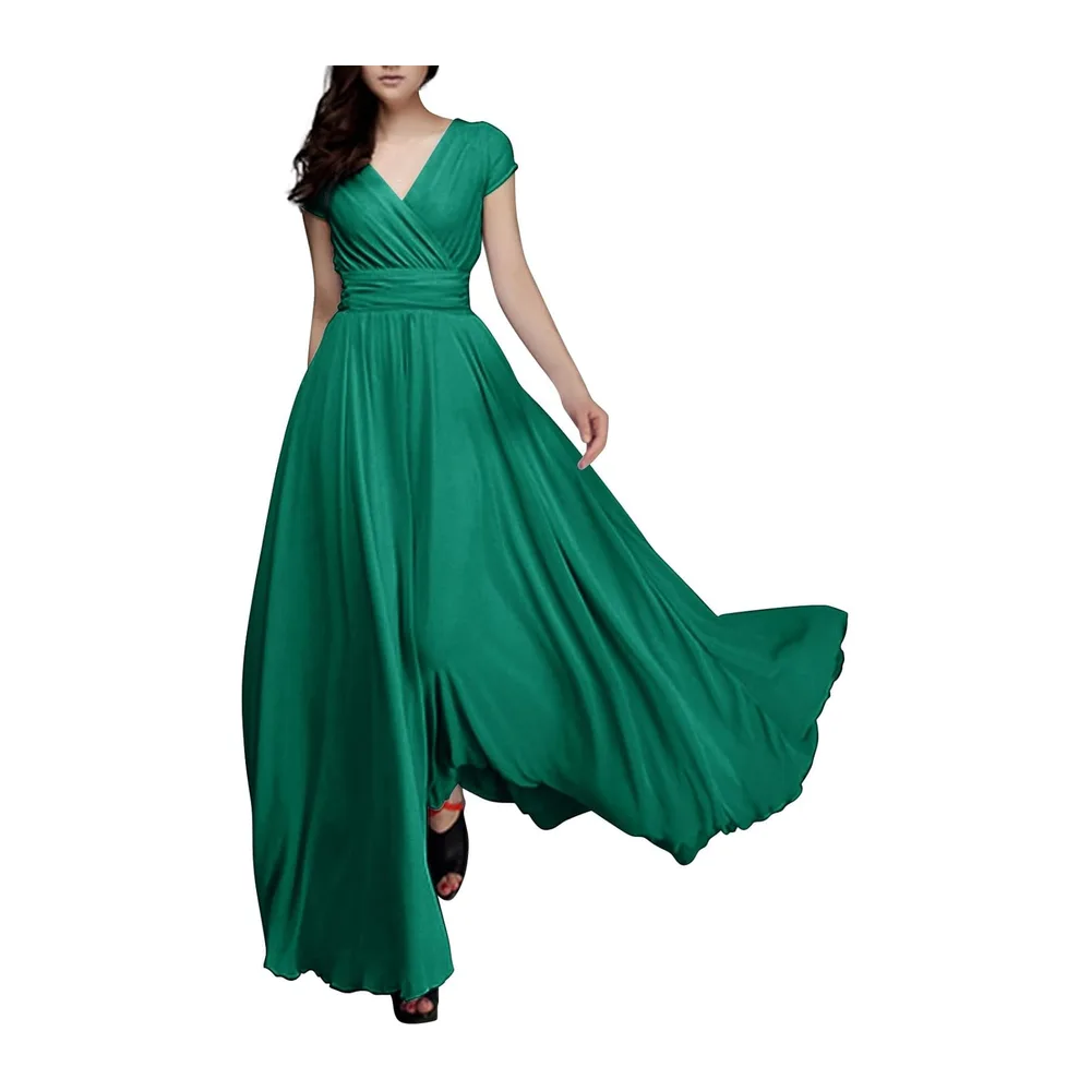 Short Sleeve V Neck Concert Dress — Gn1.