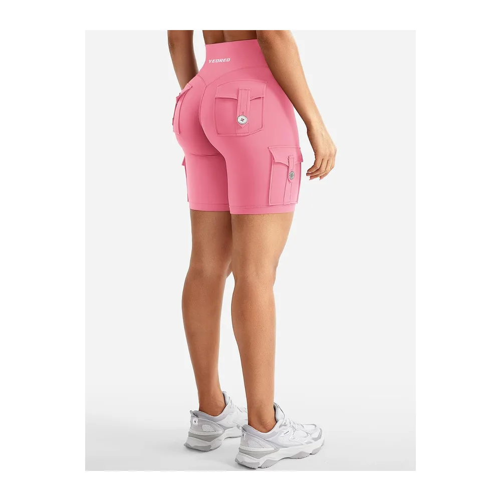 CoreFlex Short de cyclisme, avec 4 poches, invisible, Scrunch, taille — Rose Corail