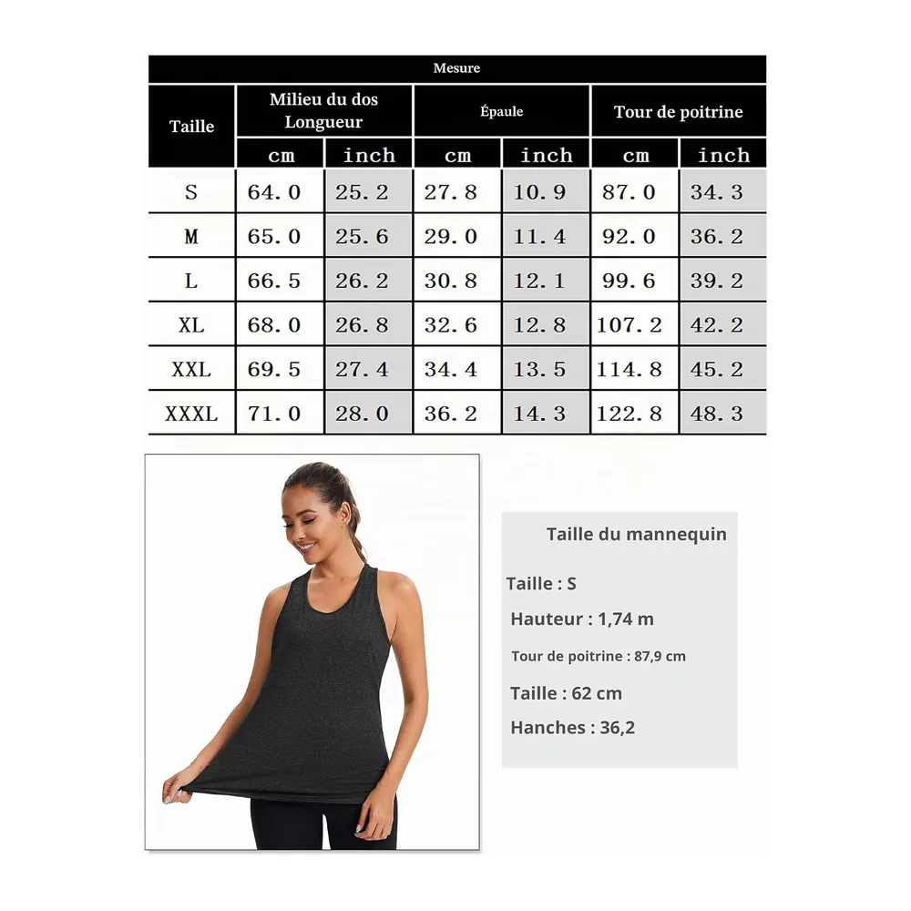 Sports Tank Top Round Neck Sleeveless Backless Quick Dry — Noir