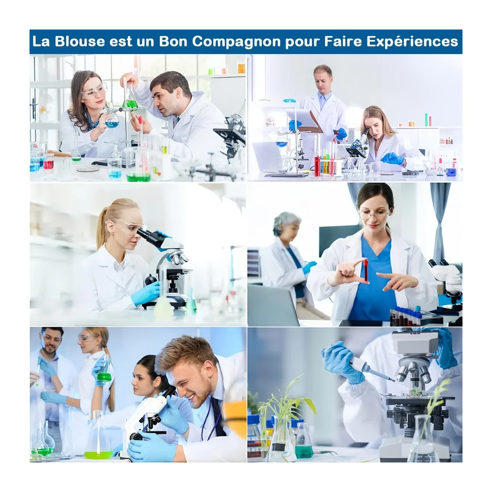 Blouse Blanche Chimie Lycee Coton Blouse Chimie Blouse Medicale, Blouse — Blanc