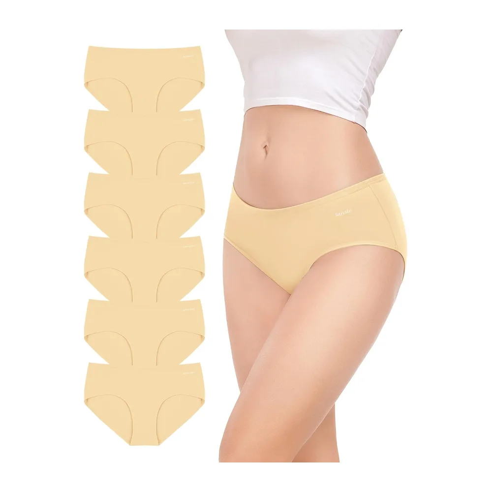 Culottes Coton Élasticité Taille Moyenne Confort Respirant — Culotte Coton - Nude × 6