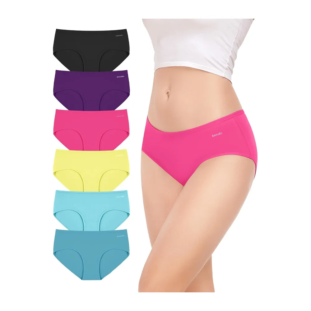 Culottes Coton Élasticité Taille Moyenne Confort Respirant — Culotte - Tons Foncés × 6