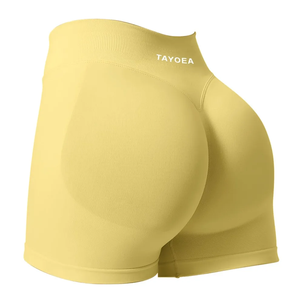 Scrunch Sports Shorts Short Push Up Short Butt Lifting Gym Shorts Seamless — Jaune Citron