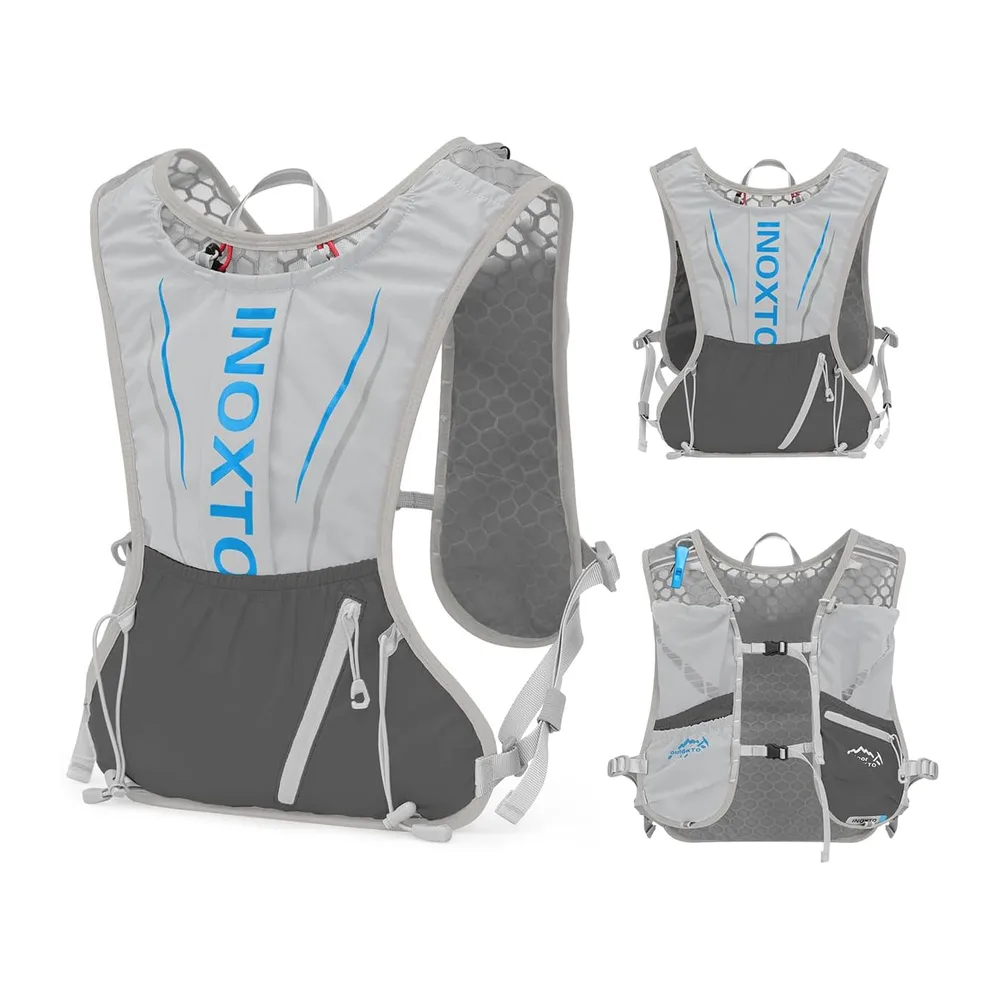 INOXTO Sac d'hydratation léger 5L,adapté à la randonnée en Plein air,Marathon — Gris bleu
