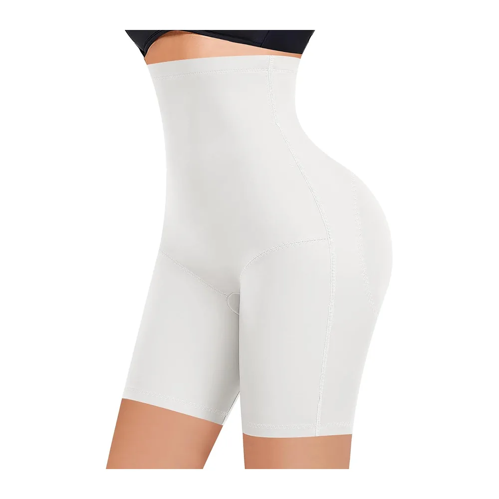 Panties Flat Stomach Invisible Shorts High Waist Slimming Panties Shapewear Panty — Blanc