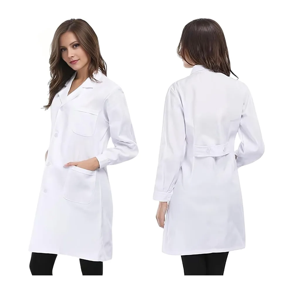 Lycee White Chemistry Blouse Laboratory Cotton Blouse White College Blouse — Blanc