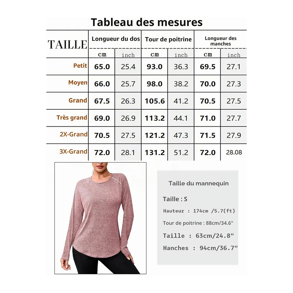 Sports T-Shirt V-Neck Long Sleeve Quick Dry — Noir