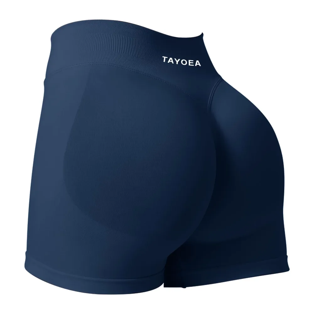 Short de Sport Scrunch Pantalon de Sport Court Push Up Court Butt Lifting — Bleu Marine
