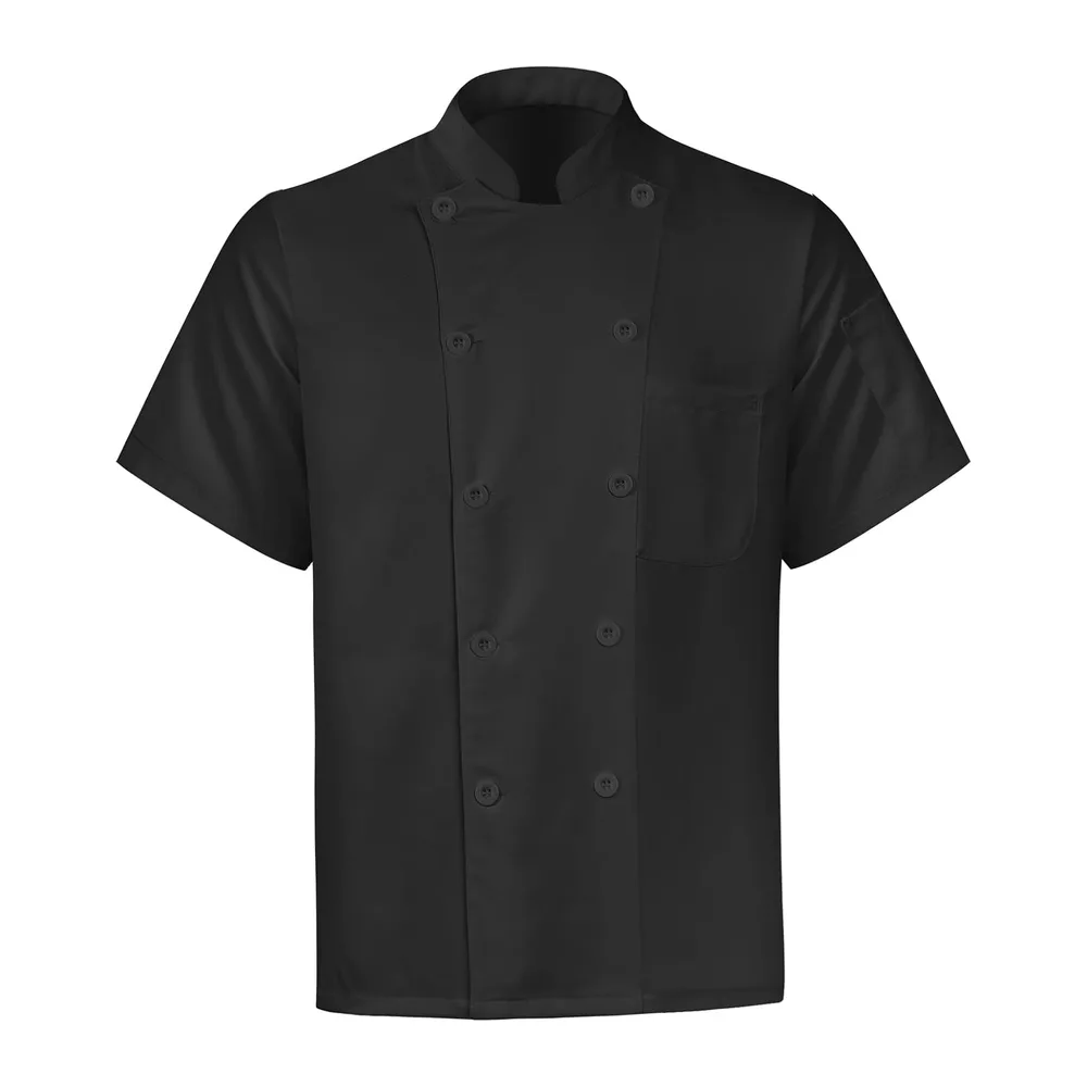 Veste de Cuisine Professionnelle et,Respirante à Dos — Haut À Manches Courtes - Noir