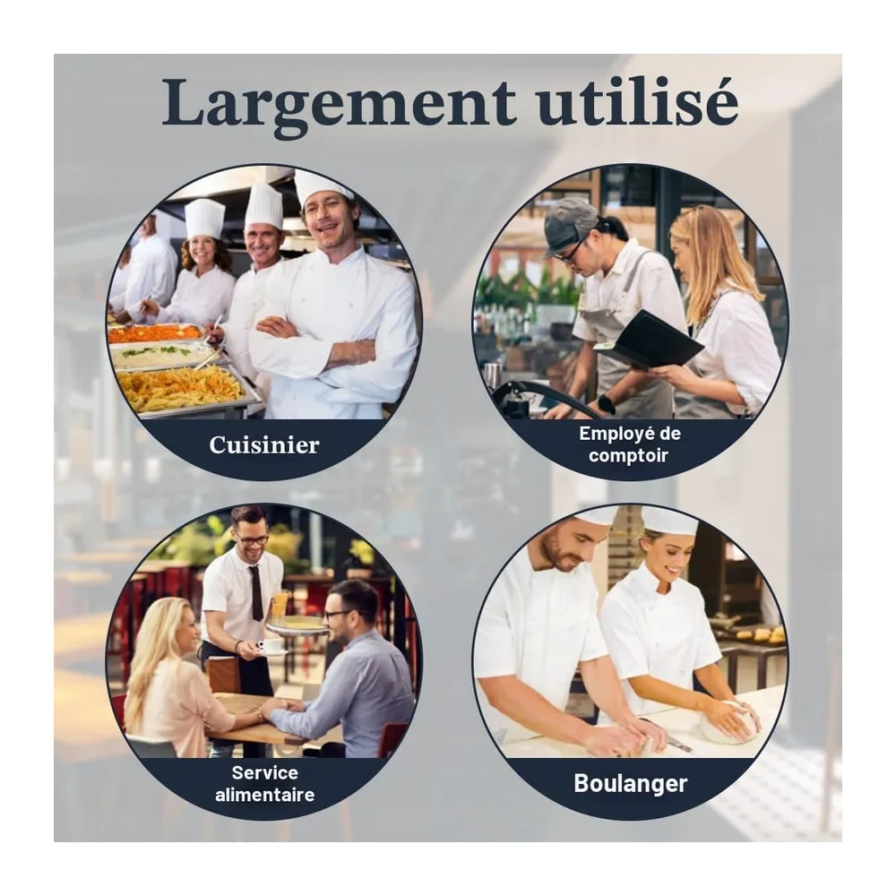 Veste de Cuisine Professionnelle et,Respirante à Dos — Haut À Manches Courtes - Noir