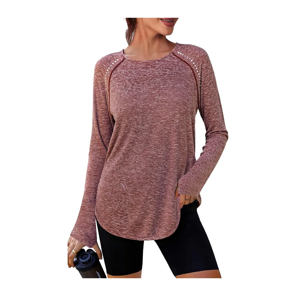 Long Sleeve Round Neck UPF 50+ Soft Anti-UV T-Shirt — Vin Rouge