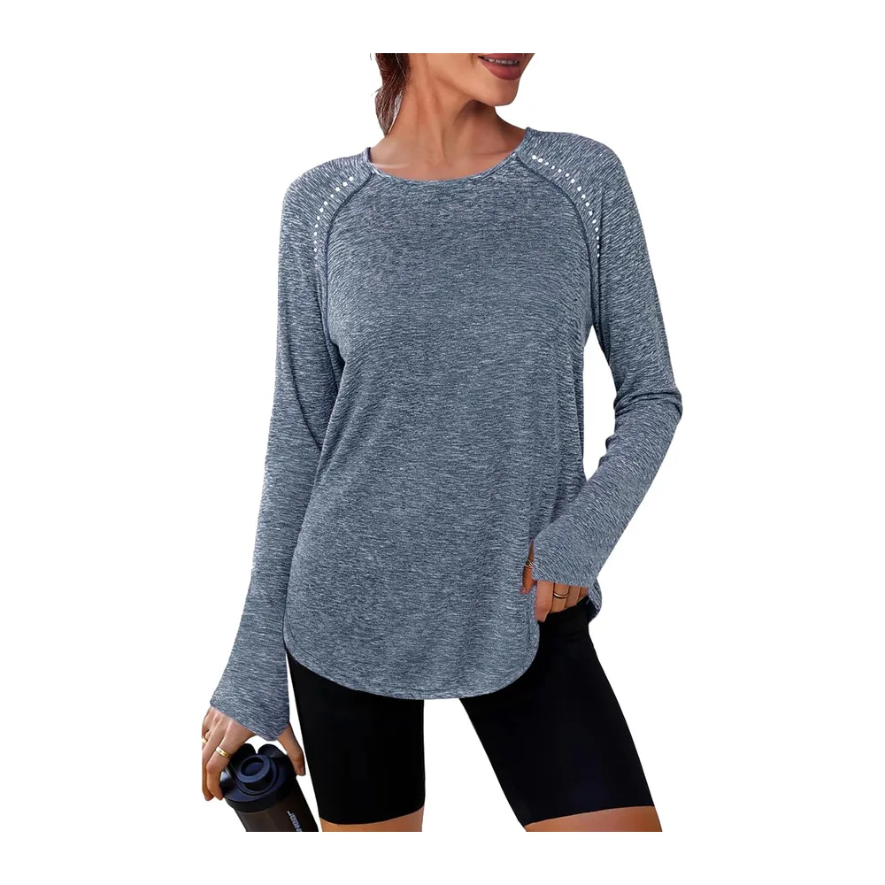 Long Sleeve Round Neck UPF 50+ Soft Anti-UV T-Shirt — Bleu Marine