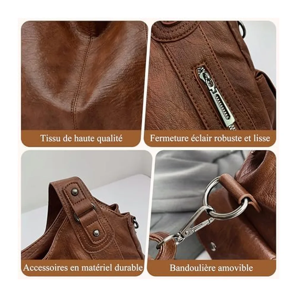 Sac À Main PU, Sac Épaule Bandoulière, Cabas Moyen