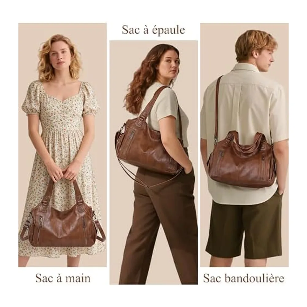 Sac À Main PU, Sac Épaule Bandoulière, Cabas Moyen