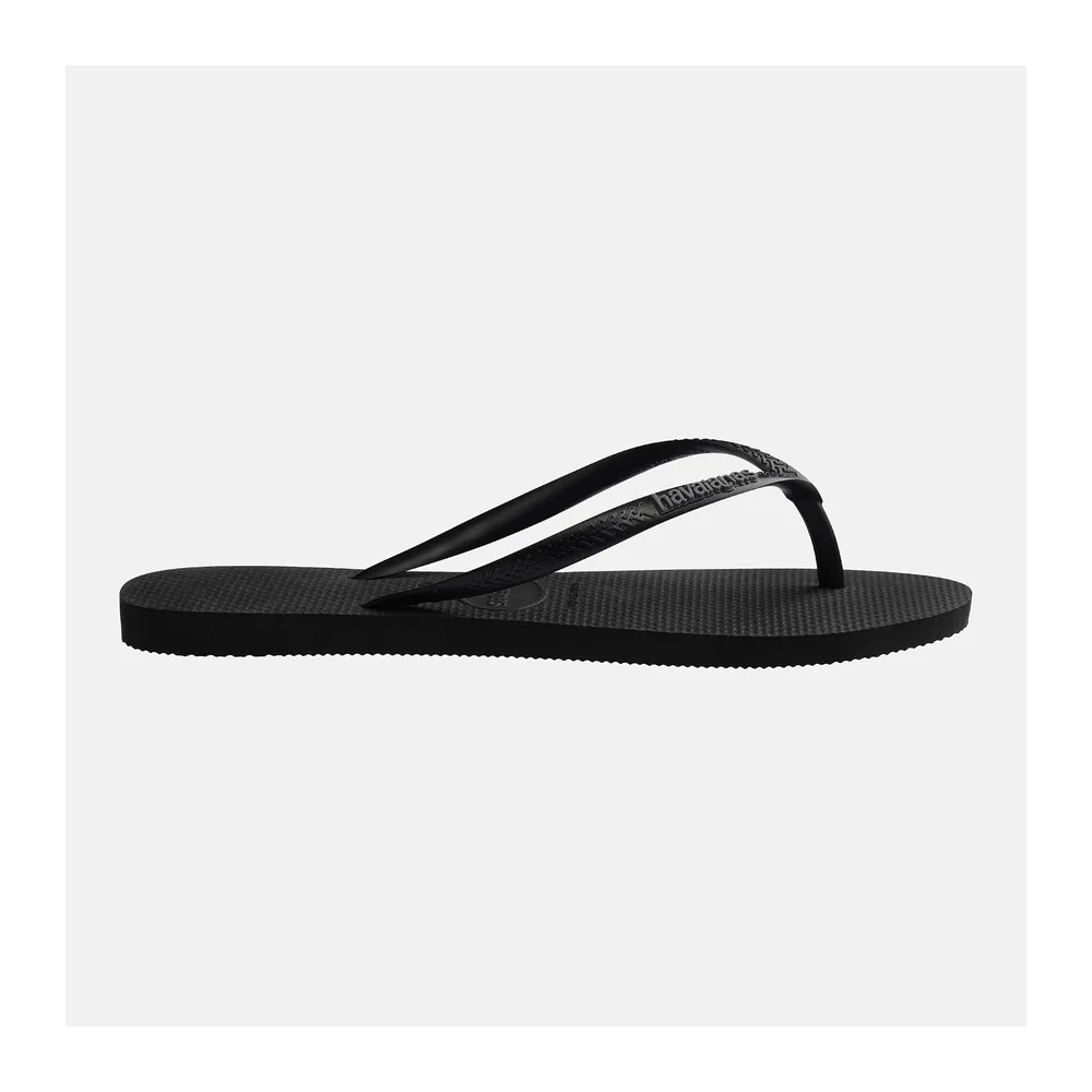 Slim Logo Pop Up Tongs — Black Steel Grey
