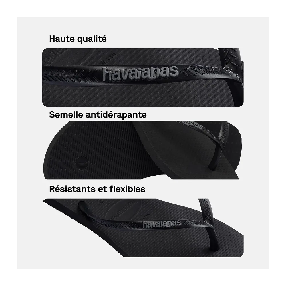 Slim Logo Pop Up Tongs — Black Steel Grey