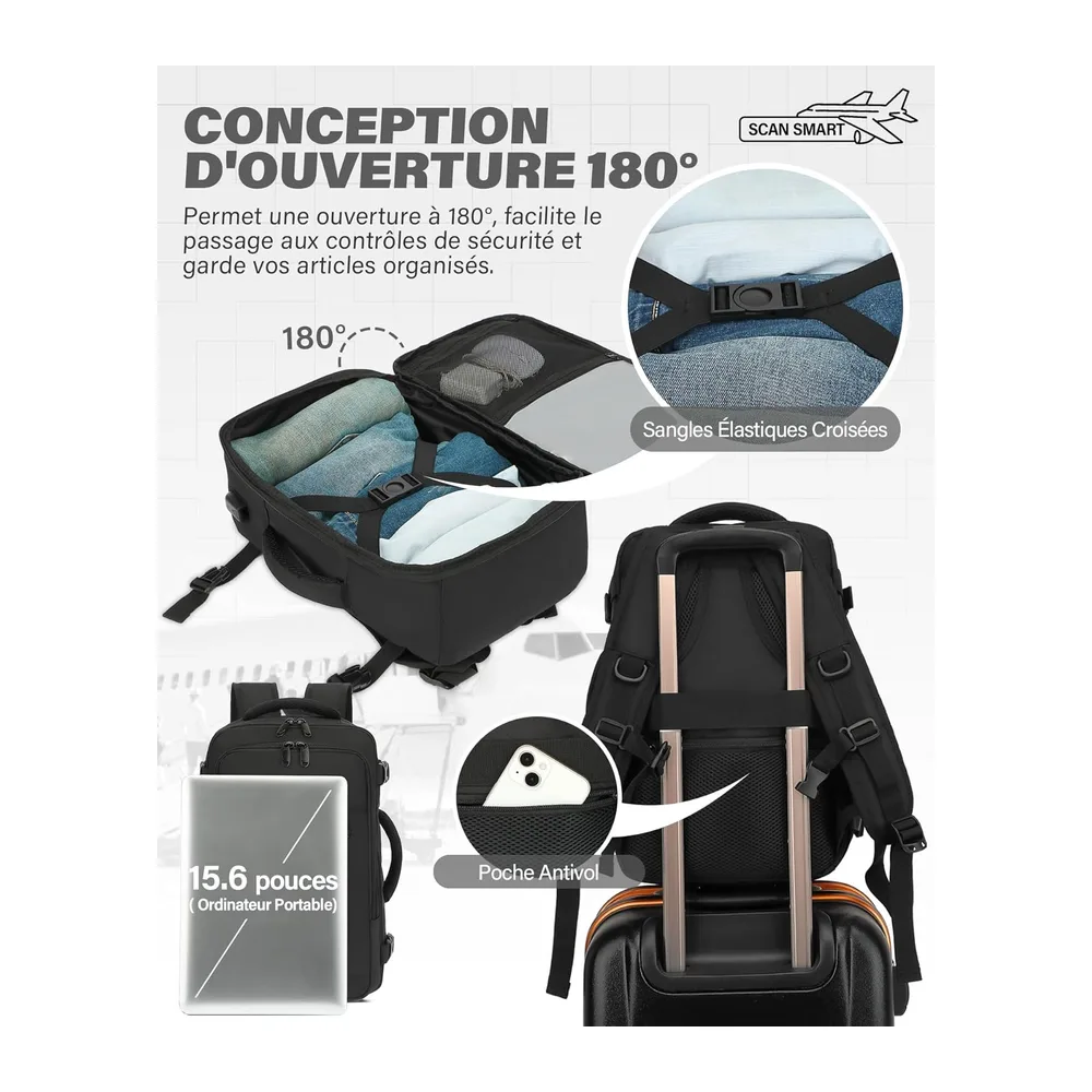Bagage Cabine Pour Ryanair easyJet Sac à Dos Voyage
