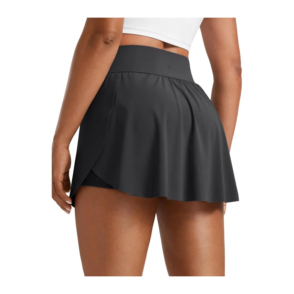 High Waist Side Slit Tennis Skirt — Mystérieux Gris