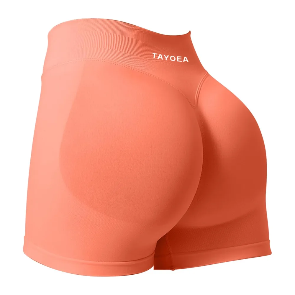 Short de Sport Scrunch Pantalon de Sport Court Push Up Court Butt Lifting Gym — Orange