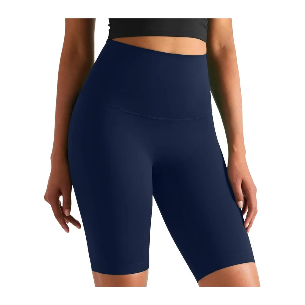 Sports Shorts High Waist Cycling Leggings Anti Friction Thigh Shorts — Bleu Marine
