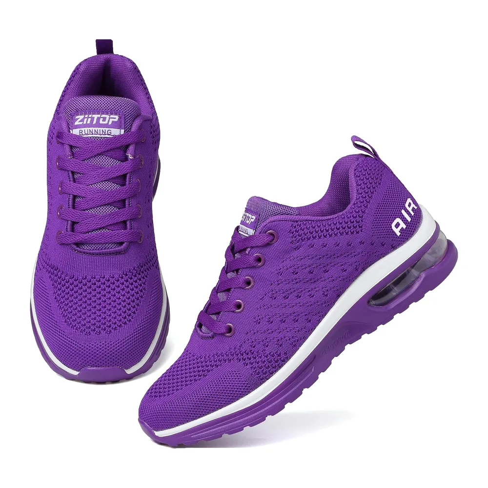 Basket Chaussures de Running Sneakers Basket de Marche à Coussin d'air Respirant — Violet