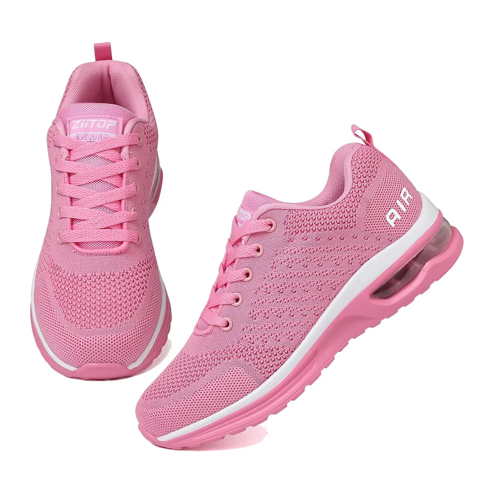 Basket Chaussures de Running Sneakers Basket de Marche à Coussin d'air Respirant — Rose