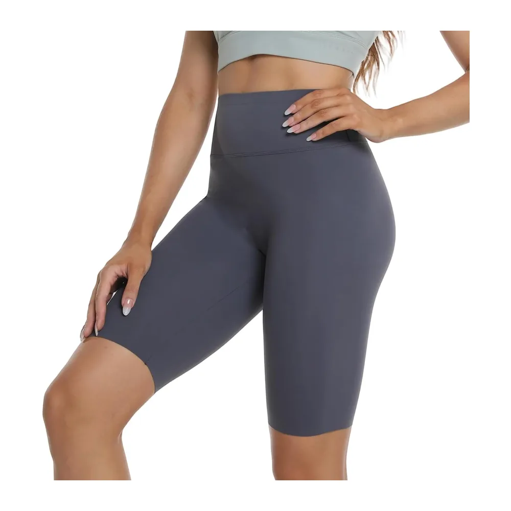 Short Yoga Taille Haute, Respirant Cycliste Pantsalon — Gris