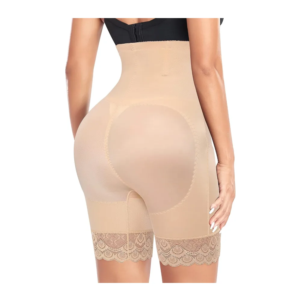 Panties Flat Stomach Invisible Shorts High Waist Slimming Panties Shapewear Panty — Beige