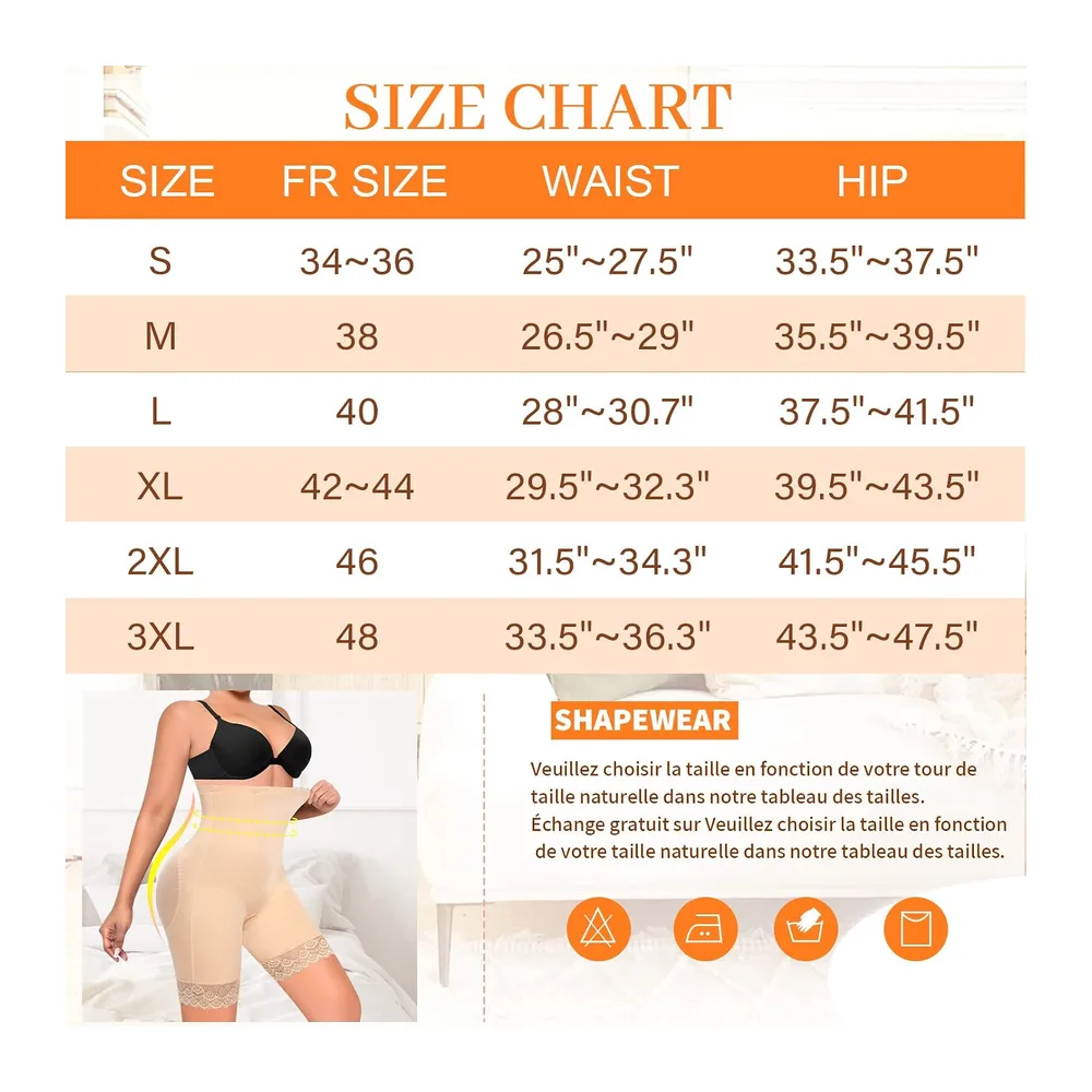 Panties Flat Stomach Invisible Shorts High Waist Slimming Panties Shapewear Panty — Beige