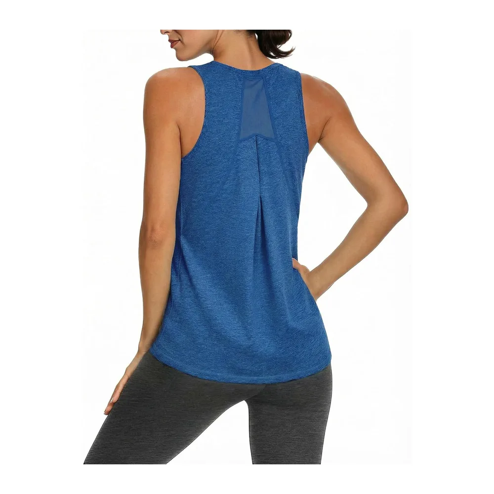 Sports Tank Top Stand Collar Breathable Back UPF 50+ — Bleu Royal